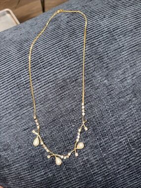 Unbranded Branch Necklace Women OS Gold Cream Good Teardrop Crystal Accent